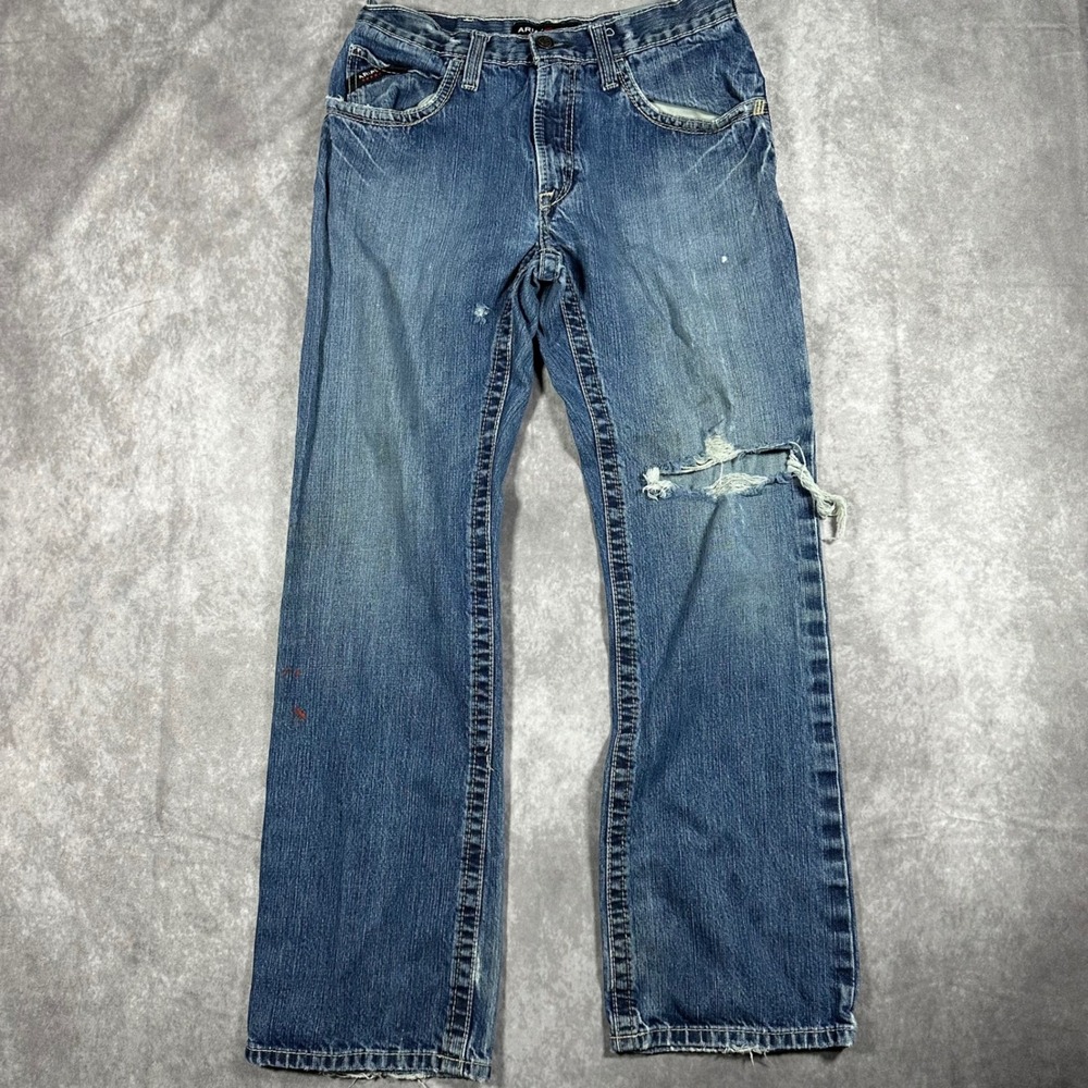 Ariat FR M4 Low Rise Bootcut Jeans Mens 31x32 Blue Flame Resistant Work Denim